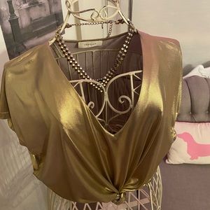 Gold Shimmering V-neck T